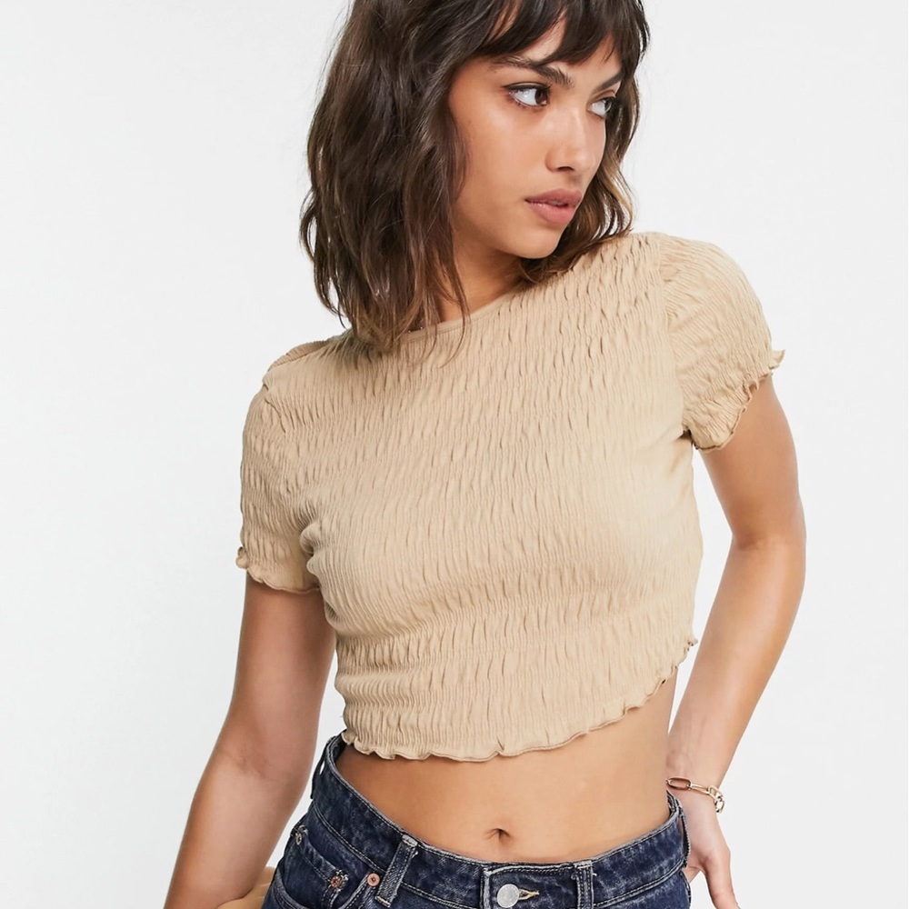 Nordstrom Vero Moda Shirred Crop Top